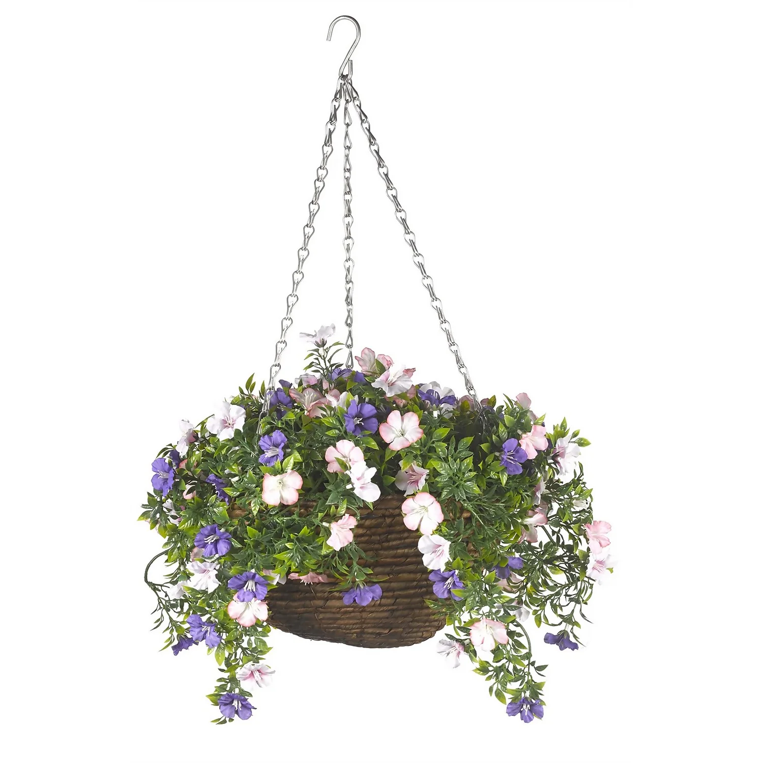 Artificial Easy Basket Petunias - 30cm 3 Artificial Easy Basket Petunias - 30cm