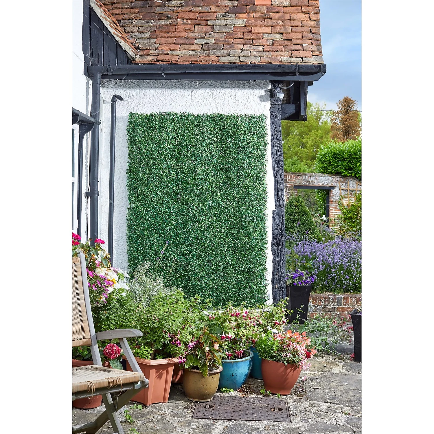 Artificial Boxwood Hedge Topiary Screening Panel - 60x40cm 4 Artificial Boxwood Hedge Topiary Screening Panel - 60x40cm - Image 2