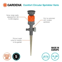 Gardena Comfort Circular Sprinkler Vario Spike -Garden Care Shop 13043404 1015060198431329