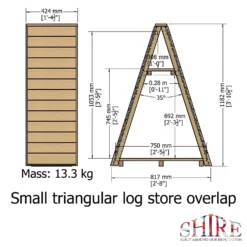 Shire Small Triangular Log Store Overlap 11 Shire Small Triangular Log Store Overlap -Garden Care Shop 13082820 4744862456511588