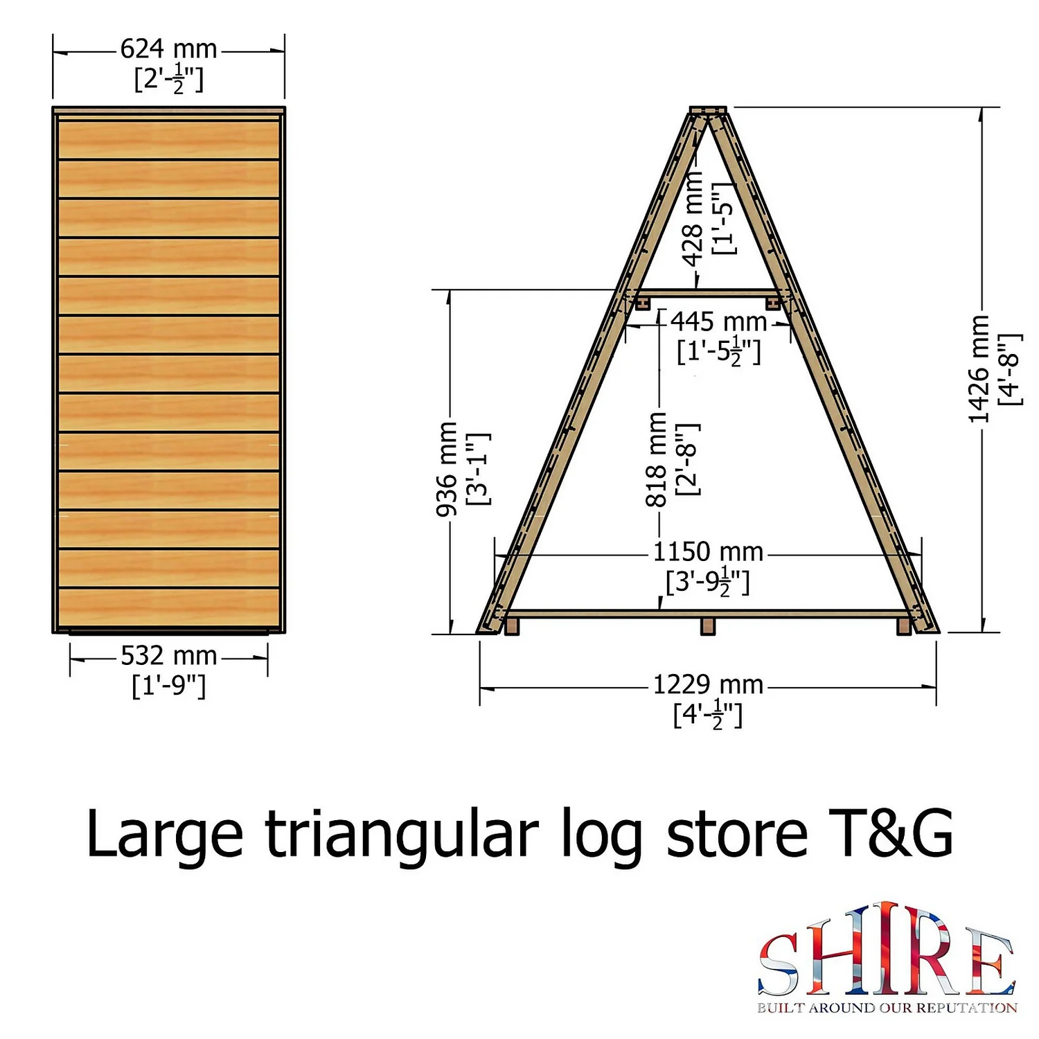Shire Large Triangular Log Store Tongue And Groove 7 Shire Large Triangular Log Store Tongue And Groove - Image 5