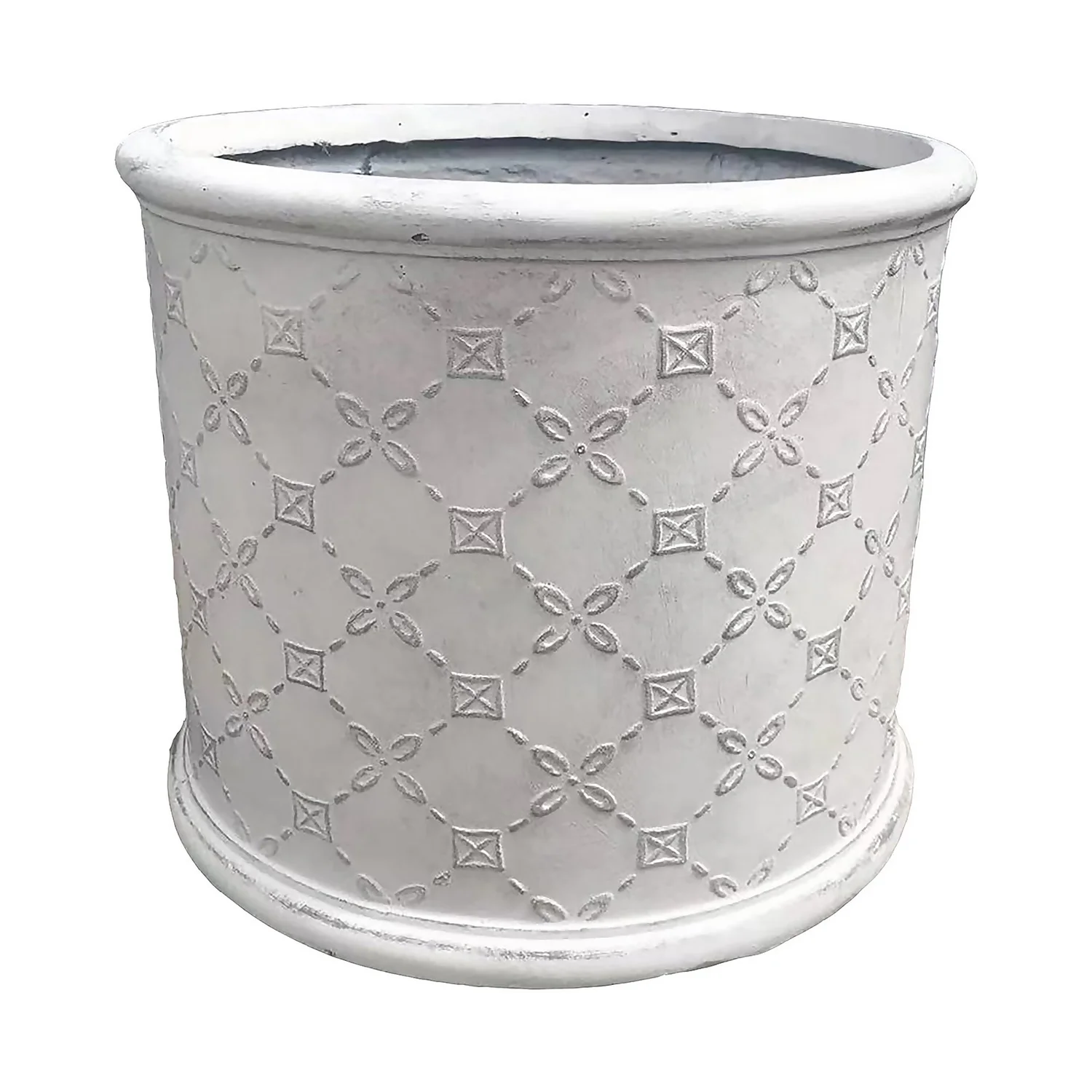 Mayfair Antique White Cylinder Plant Pot - 30cm 3 Mayfair Antique White Cylinder Plant Pot - 30cm