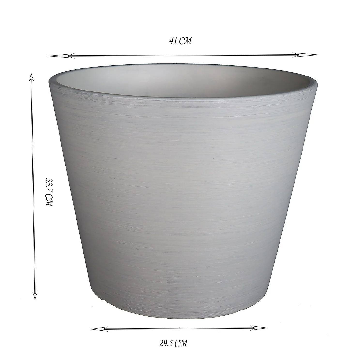 Light Grey Brush Planter - 40cm 3 Light Grey Brush Planter - 40cm - Image 2