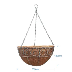 35 Cm Distress Finish Hanging Basket With Coco Liner -Garden Care Shop 13193949 1034902150198588