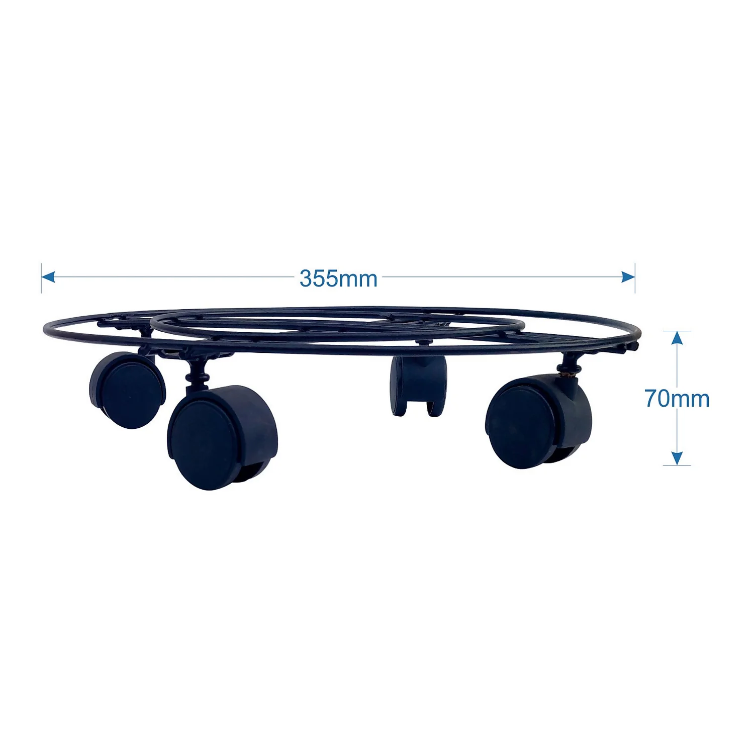 Black Plant Pot Caddy - 35cm 6 Black Plant Pot Caddy - 35cm - Image 4