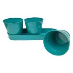 Zinc Ribbed Herb Pots & Tray -Garden Care Shop 13193962 9674933502706987