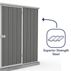 Absco 5 X 3ft Space Saver Metal Pent Shed - Grey 16 Absco 5 X 3ft Space Saver Metal Pent Shed - Grey -Garden Care Shop 13440827 1054929185706642