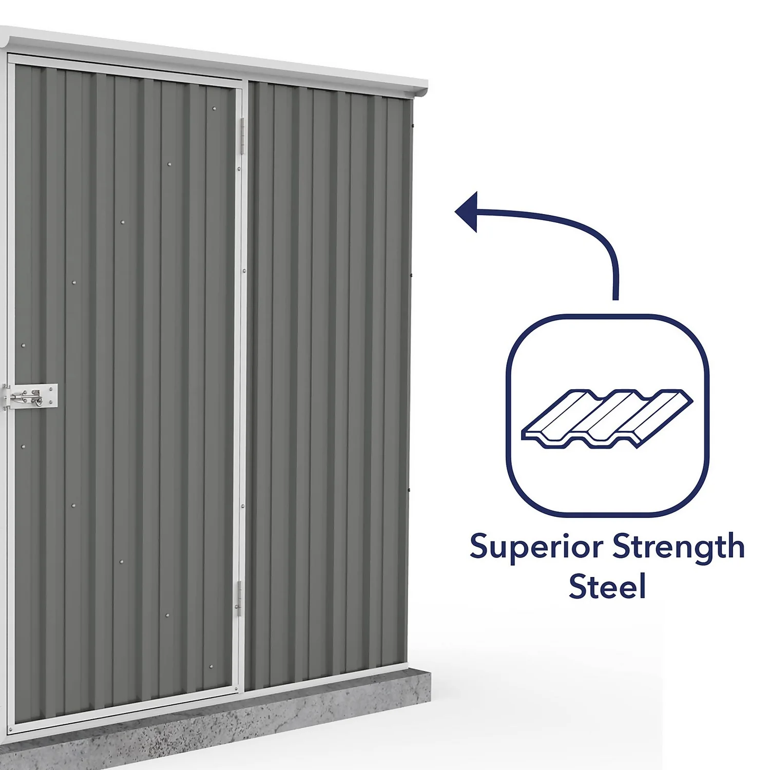 Absco 5 X 3ft Space Saver Metal Pent Shed - Grey 9 Absco 5 X 3ft Space Saver Metal Pent Shed - Grey - Image 7