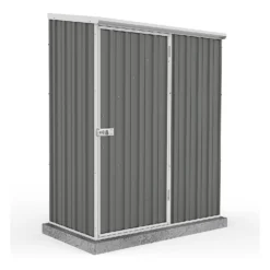 Absco 5 X 3ft Space Saver Metal Pent Shed - Grey