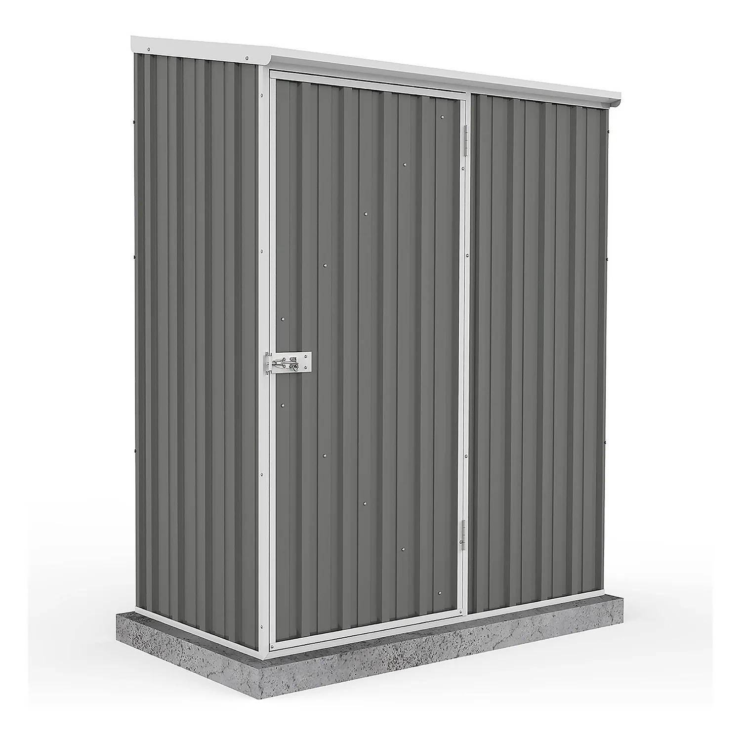 Absco 5 X 3ft Space Saver Metal Pent Shed - Grey 3 Absco 5 X 3ft Space Saver Metal Pent Shed - Grey