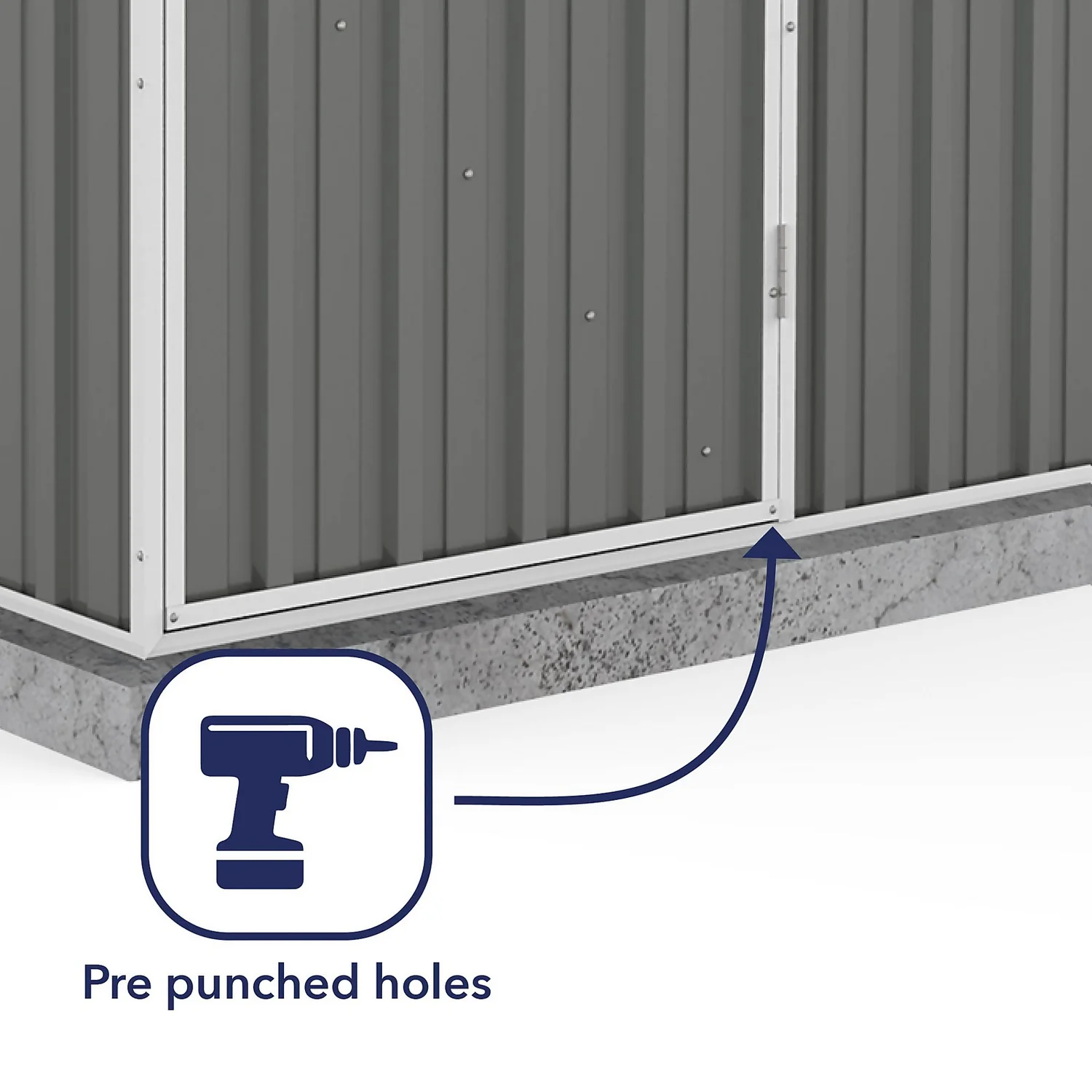 Absco 5 X 3ft Space Saver Metal Pent Shed - Grey 8 Absco 5 X 3ft Space Saver Metal Pent Shed - Grey - Image 6