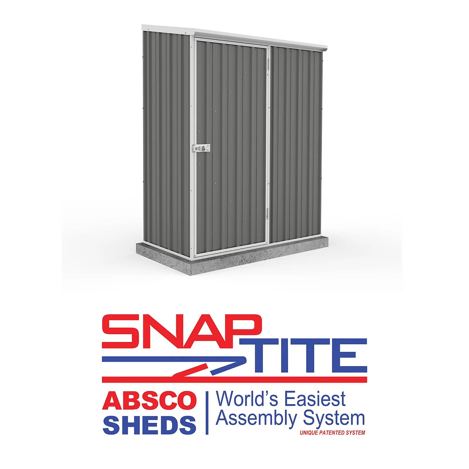 Absco 5 X 3ft Space Saver Metal Pent Shed - Grey 4 Absco 5 X 3ft Space Saver Metal Pent Shed - Grey - Image 2