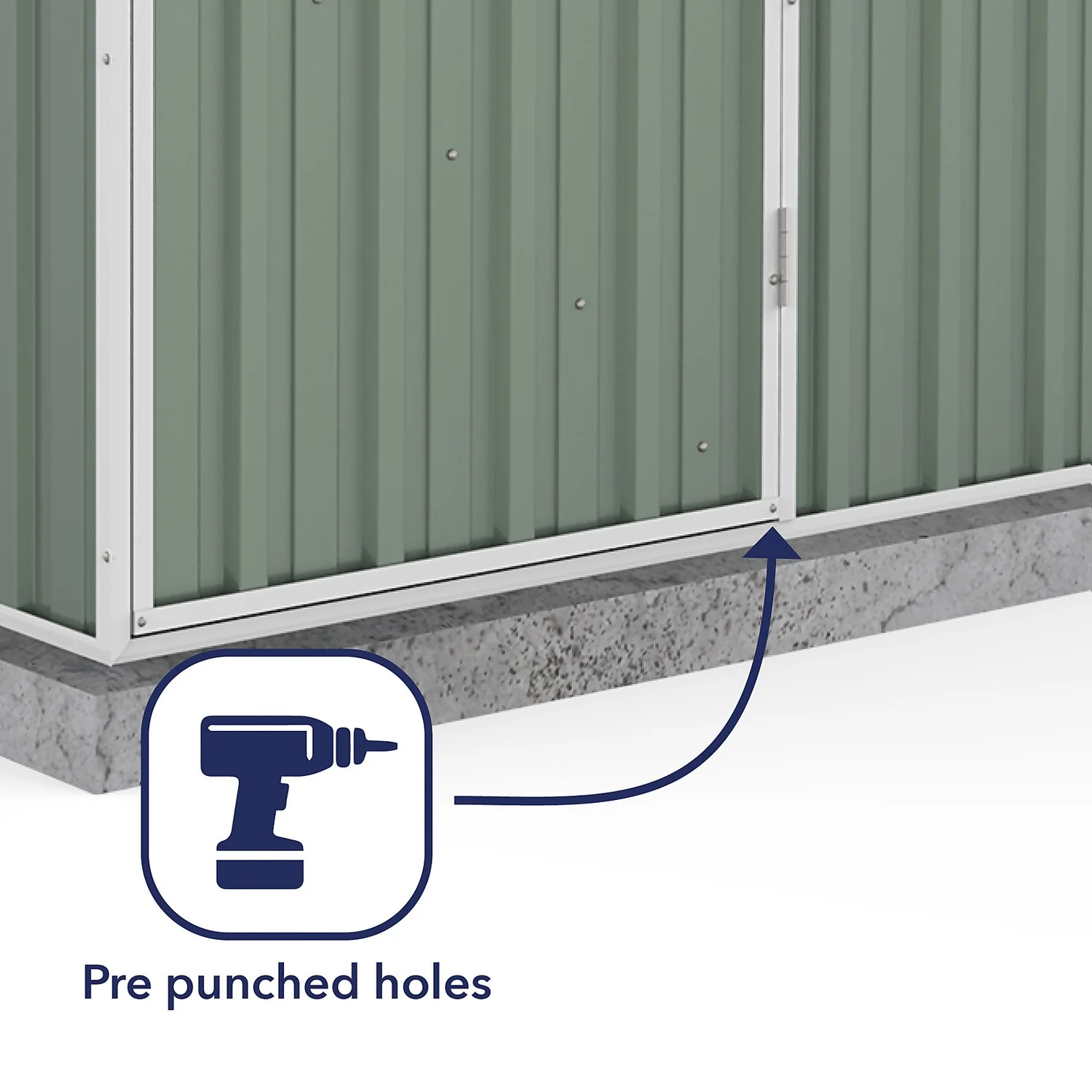 Absco 5 X 3ft Space Saver Metal Pent Shed - Green 8 Absco 5 X 3ft Space Saver Metal Pent Shed - Green - Image 6