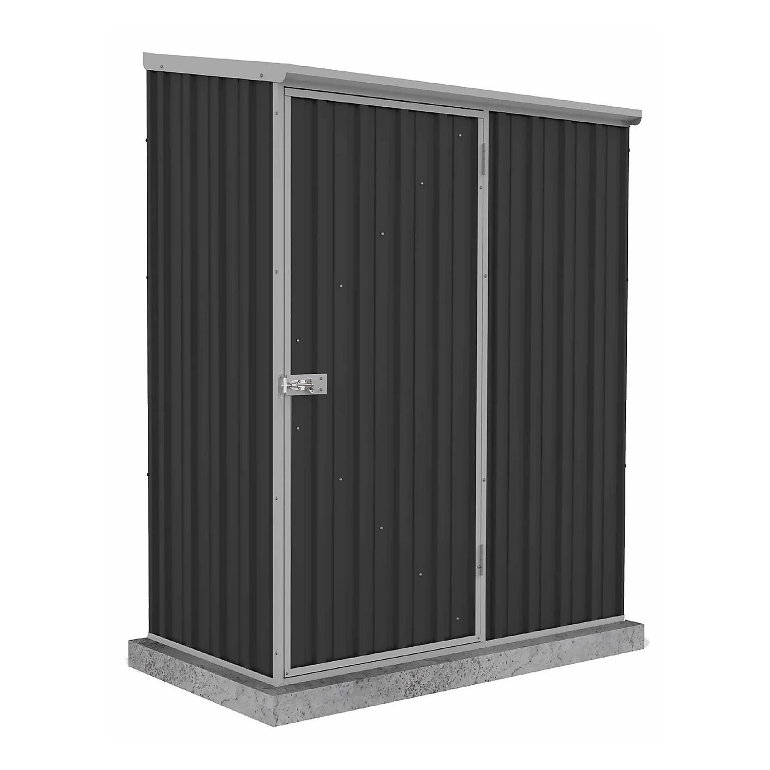 Absco 5 X 3ft Space Saver Metal Pent Shed - Dark Grey 3 Absco 5 X 3ft Space Saver Metal Pent Shed - Dark Grey