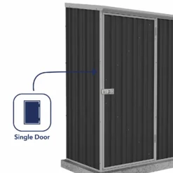 Absco 5 X 3ft Space Saver Metal Pent Shed - Dark Grey 14 Absco 5 X 3ft Space Saver Metal Pent Shed - Dark Grey -Garden Care Shop 13440829 2374929186487290
