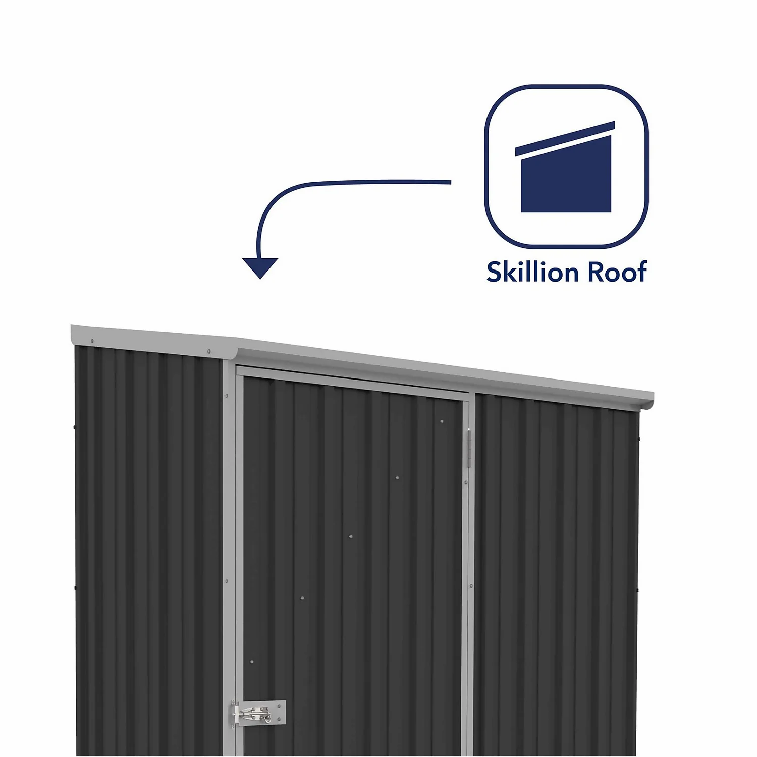 Absco 5 X 3ft Space Saver Metal Pent Shed - Dark Grey 6 Absco 5 X 3ft Space Saver Metal Pent Shed - Dark Grey - Image 4