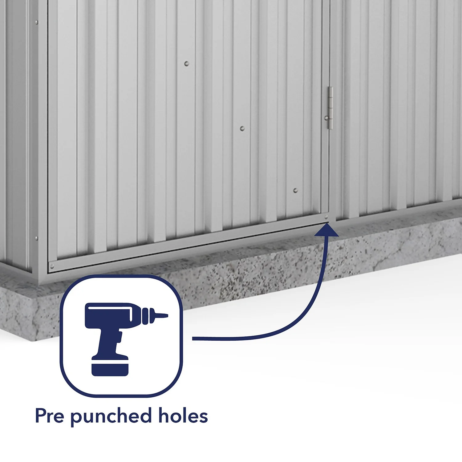 Absco 5 X 3ft Space Saver Metal Pent Shed - Zinc 8 Absco 5 X 3ft Space Saver Metal Pent Shed - Zinc - Image 6