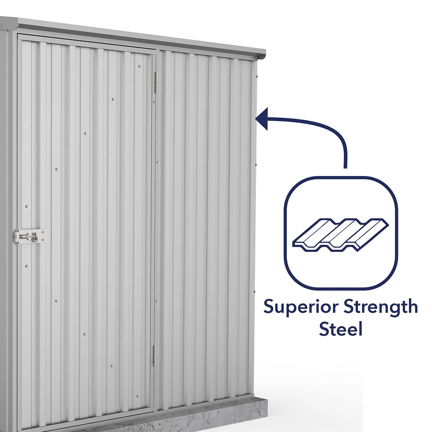 Absco 5 X 3ft Space Saver Metal Pent Shed - Zinc 9 Absco 5 X 3ft Space Saver Metal Pent Shed - Zinc - Image 7