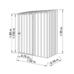 Absco 5 X 3ft Space Saver Metal Pent Shed - Zinc 12 Absco 5 X 3ft Space Saver Metal Pent Shed - Zinc -Garden Care Shop 13440830 1724929164117160