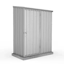 Absco 5 X 3ft Space Saver Metal Pent Shed - Zinc