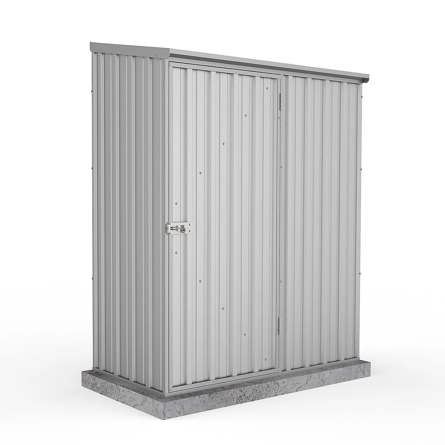 Absco 5 X 3ft Space Saver Metal Pent Shed - Zinc 3 Absco 5 X 3ft Space Saver Metal Pent Shed - Zinc