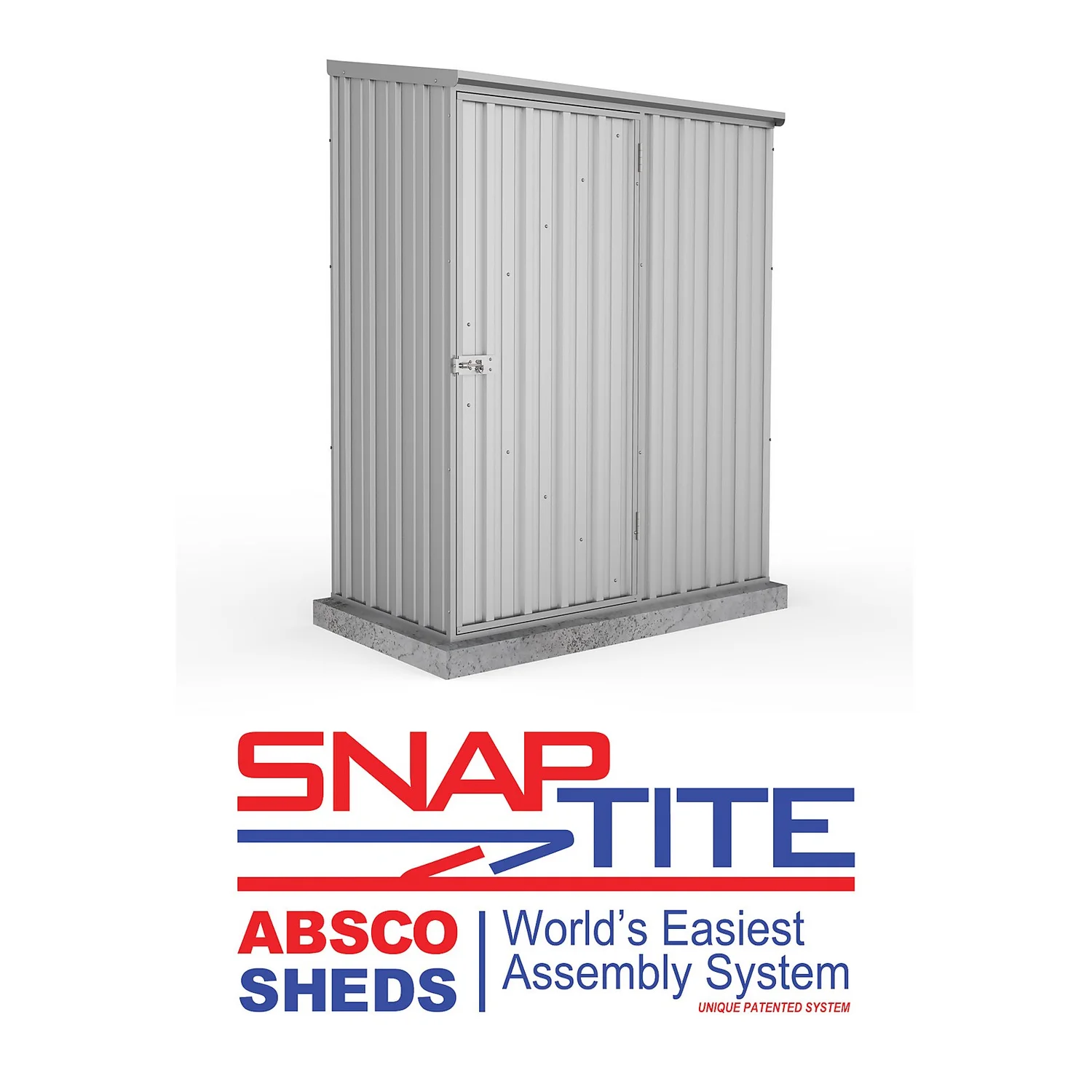 Absco 5 X 3ft Space Saver Metal Pent Shed - Zinc 4 Absco 5 X 3ft Space Saver Metal Pent Shed - Zinc - Image 2