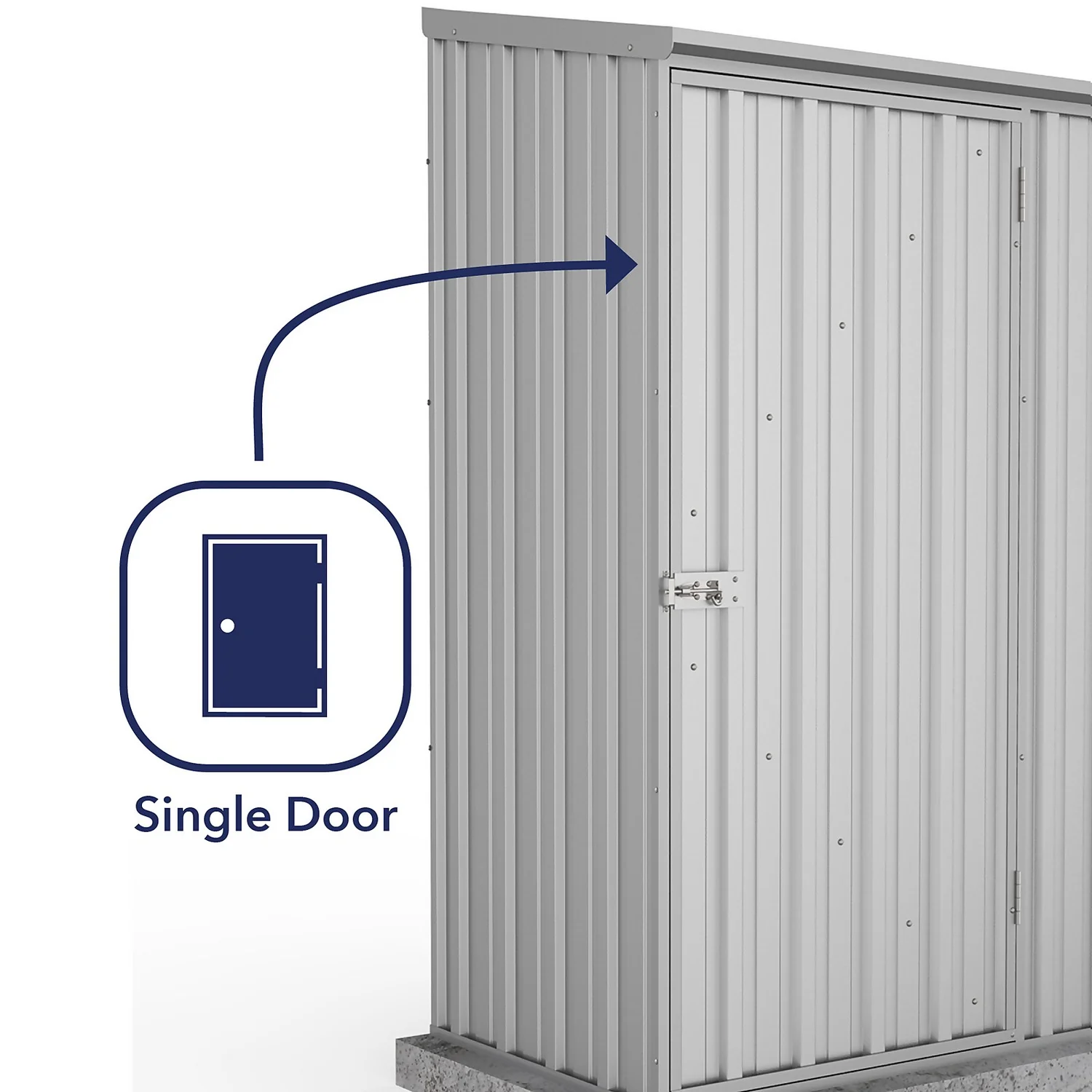 Absco 5 X 3ft Space Saver Metal Pent Shed - Zinc 7 Absco 5 X 3ft Space Saver Metal Pent Shed - Zinc - Image 5