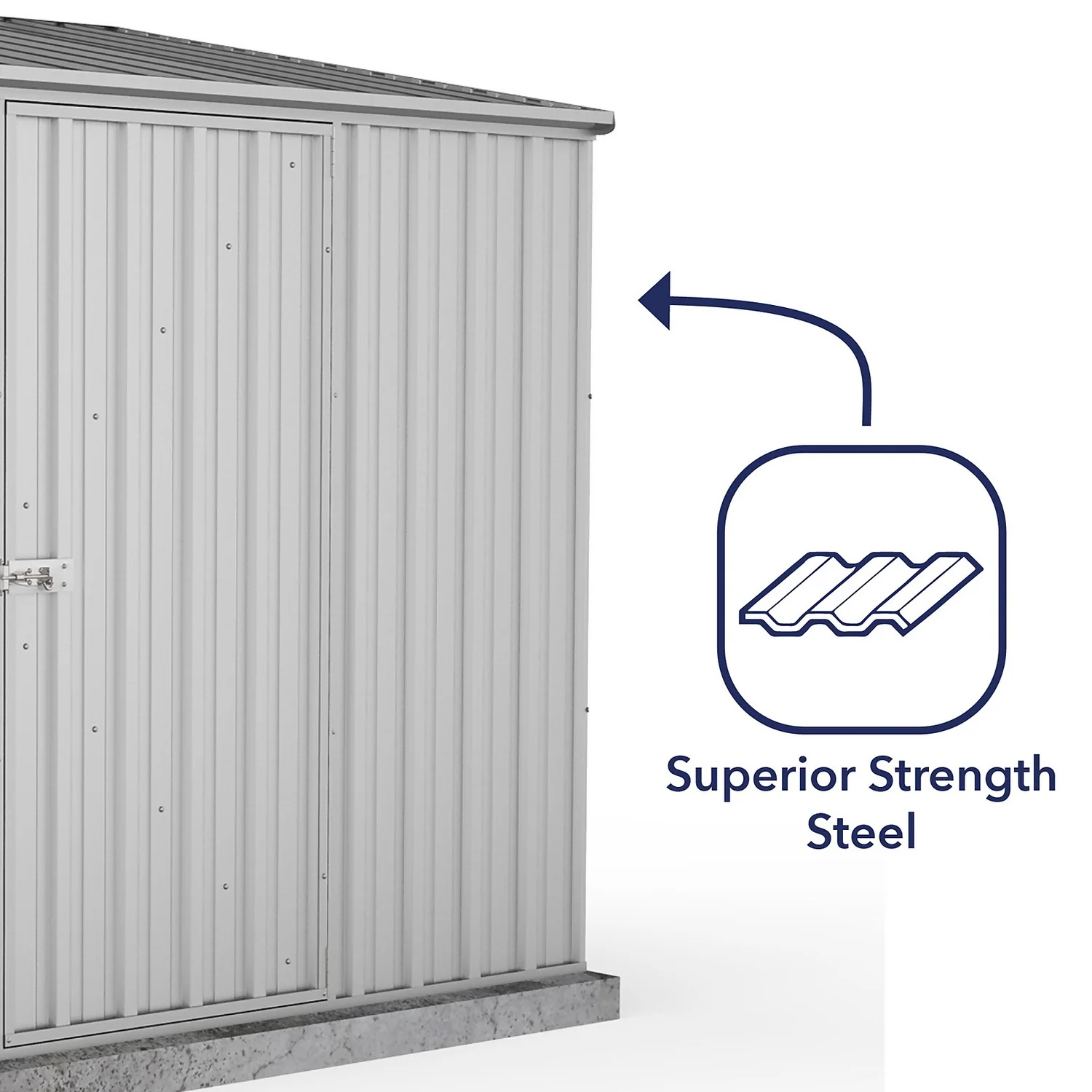 Absco 7.5 X 5ft Space Saver Metal Pent Shed - Zinc 8 Absco 7.5 X 5ft Space Saver Metal Pent Shed - Zinc - Image 6