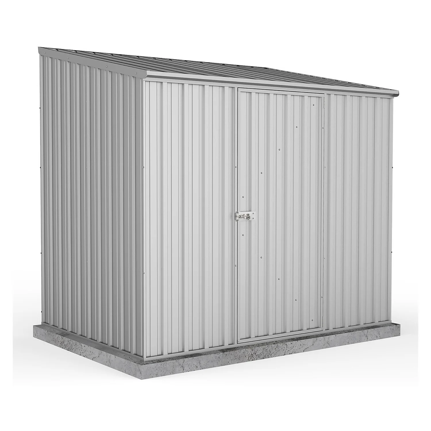 Absco 7.5 X 5ft Space Saver Metal Pent Shed - Zinc 3 Absco 7.5 X 5ft Space Saver Metal Pent Shed - Zinc