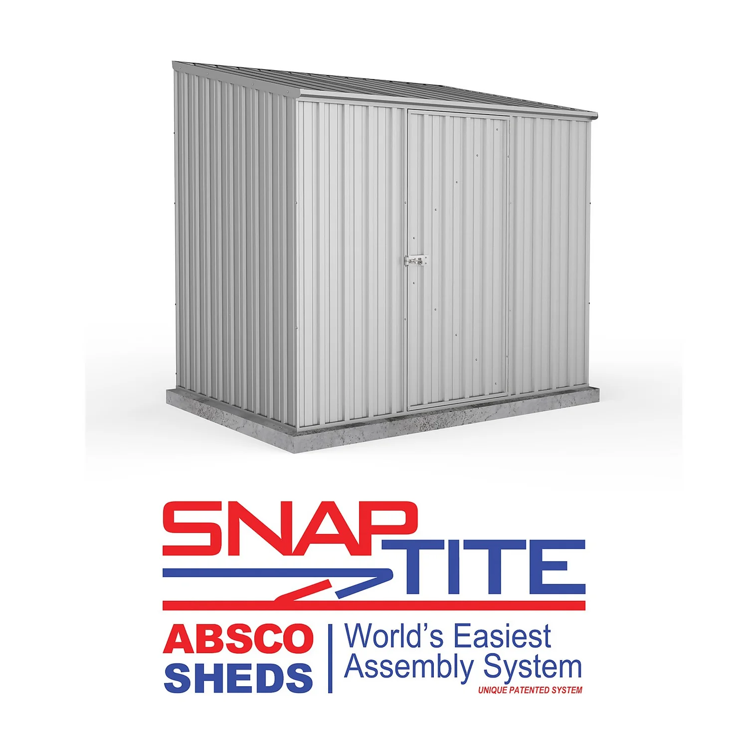 Absco 7.5 X 5ft Space Saver Metal Pent Shed - Zinc 4 Absco 7.5 X 5ft Space Saver Metal Pent Shed - Zinc - Image 2