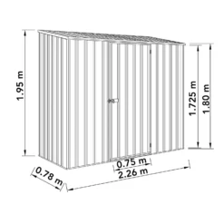 Absco 7.5 X 3ft Space Saver Metal Pent Shed - Zinc 12 Absco 7.5 X 3ft Space Saver Metal Pent Shed - Zinc -Garden Care Shop 13440836 5735027360443002