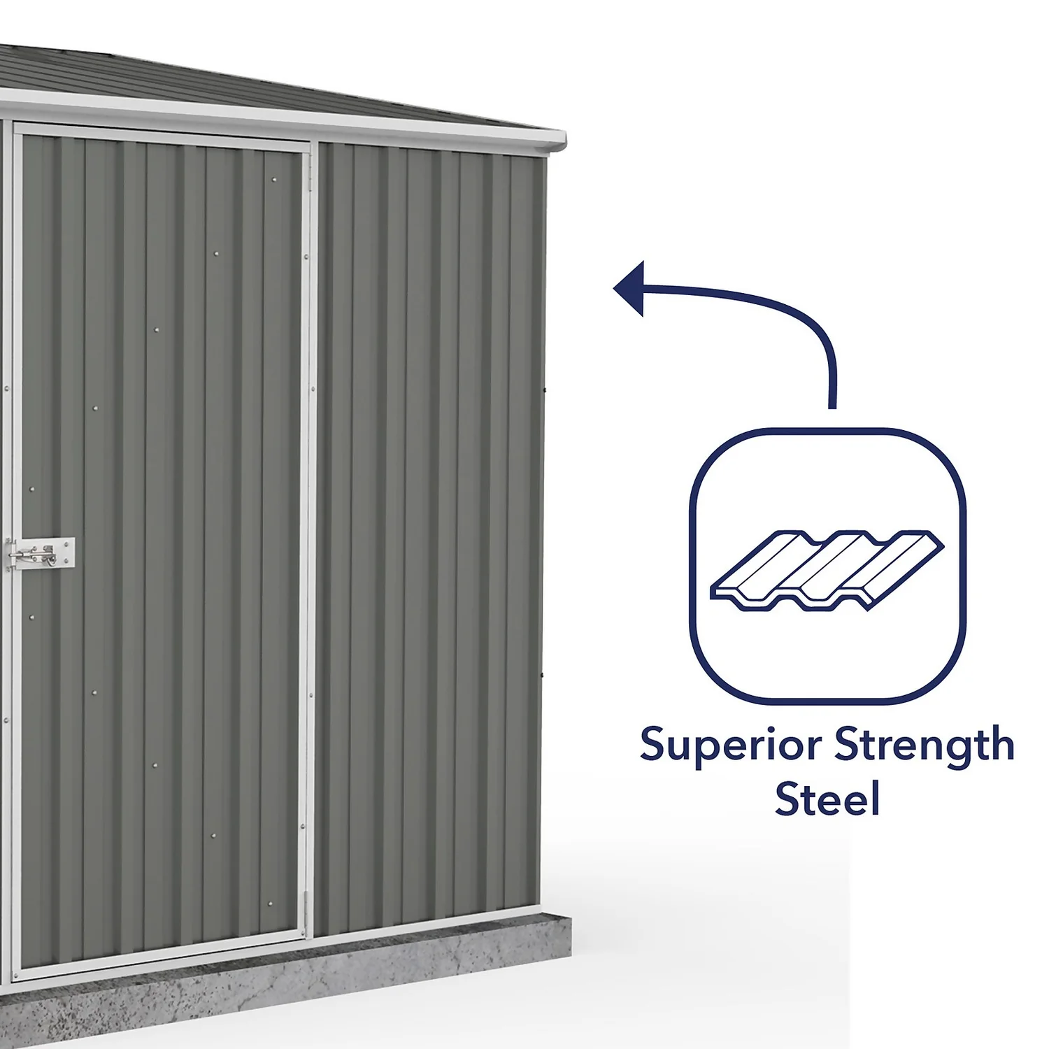 Absco 7.5 X 5ft Space Saver Metal Pent Shed - Grey 9 Absco 7.5 X 5ft Space Saver Metal Pent Shed - Grey - Image 7