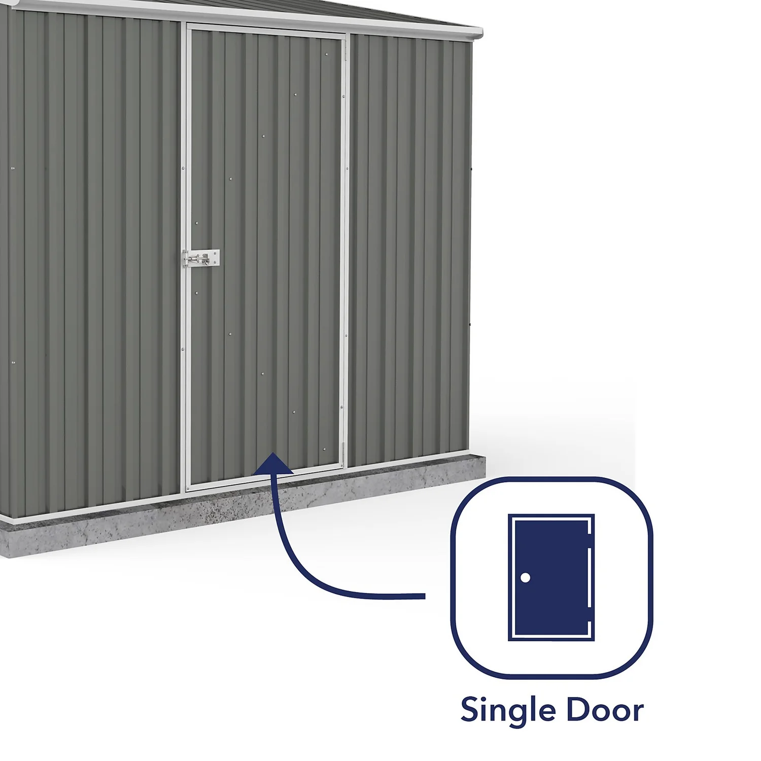 Absco 7.5 X 5ft Space Saver Metal Pent Shed - Grey 7 Absco 7.5 X 5ft Space Saver Metal Pent Shed - Grey - Image 5