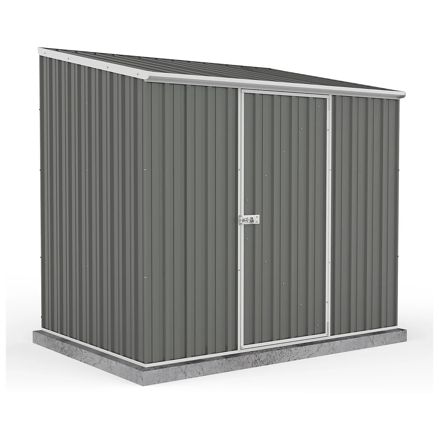Absco 7.5 X 5ft Space Saver Metal Pent Shed - Grey 3 Absco 7.5 X 5ft Space Saver Metal Pent Shed - Grey