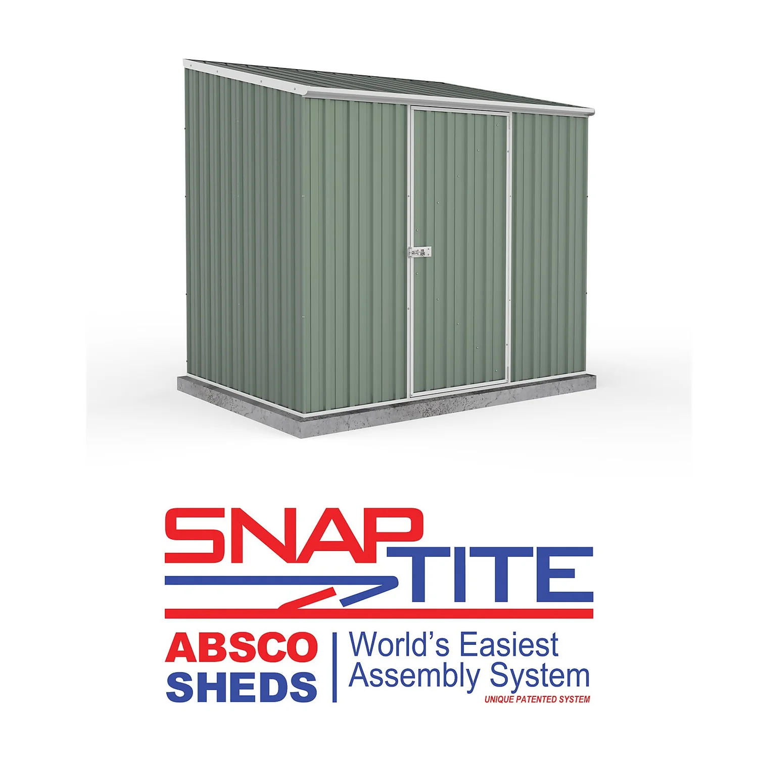 Absco 7.5 X 5ft Space Saver Metal Pent Shed - Green 4 Absco 7.5 X 5ft Space Saver Metal Pent Shed - Green - Image 2