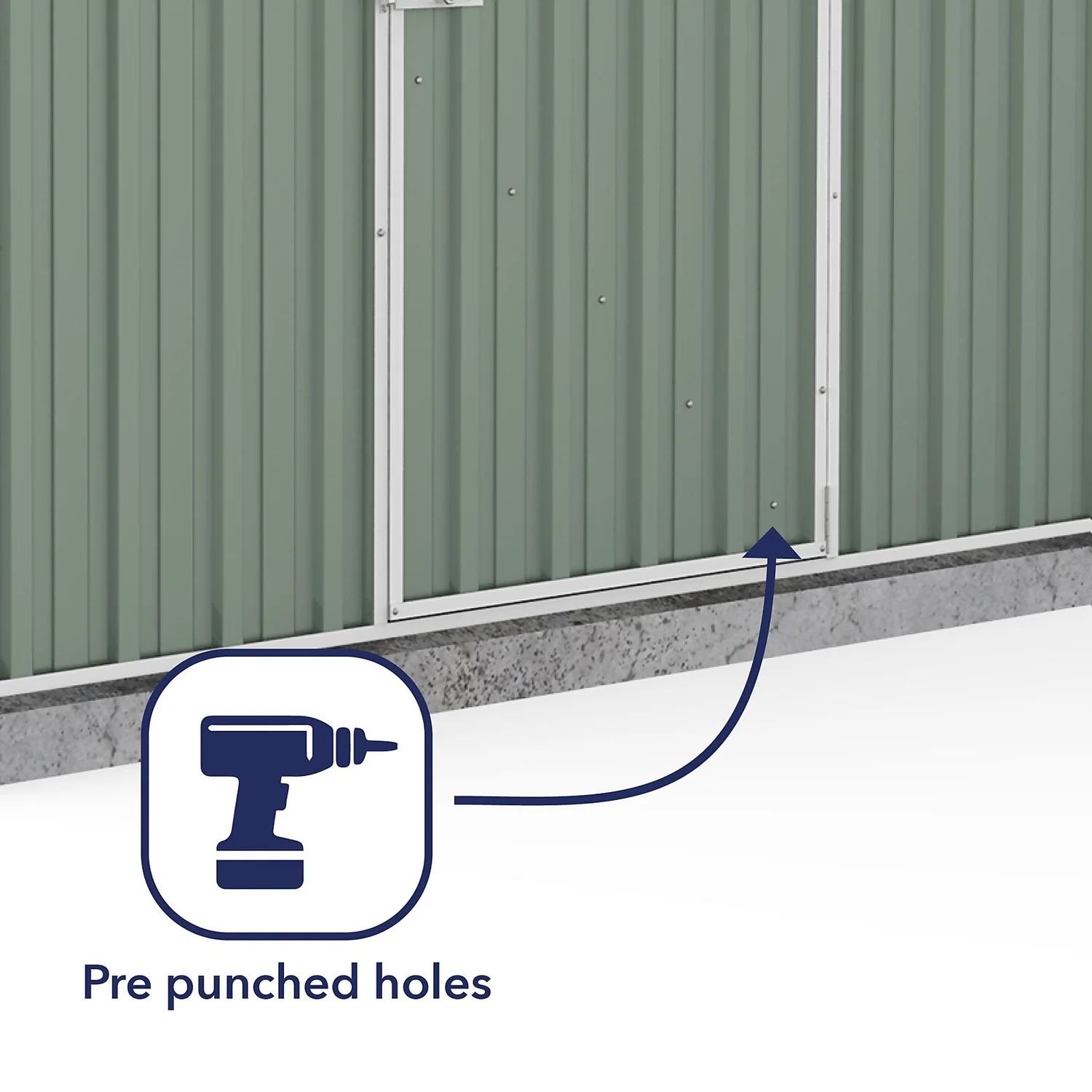 Absco 7.5 X 5ft Space Saver Metal Pent Shed - Green 8 Absco 7.5 X 5ft Space Saver Metal Pent Shed - Green - Image 6