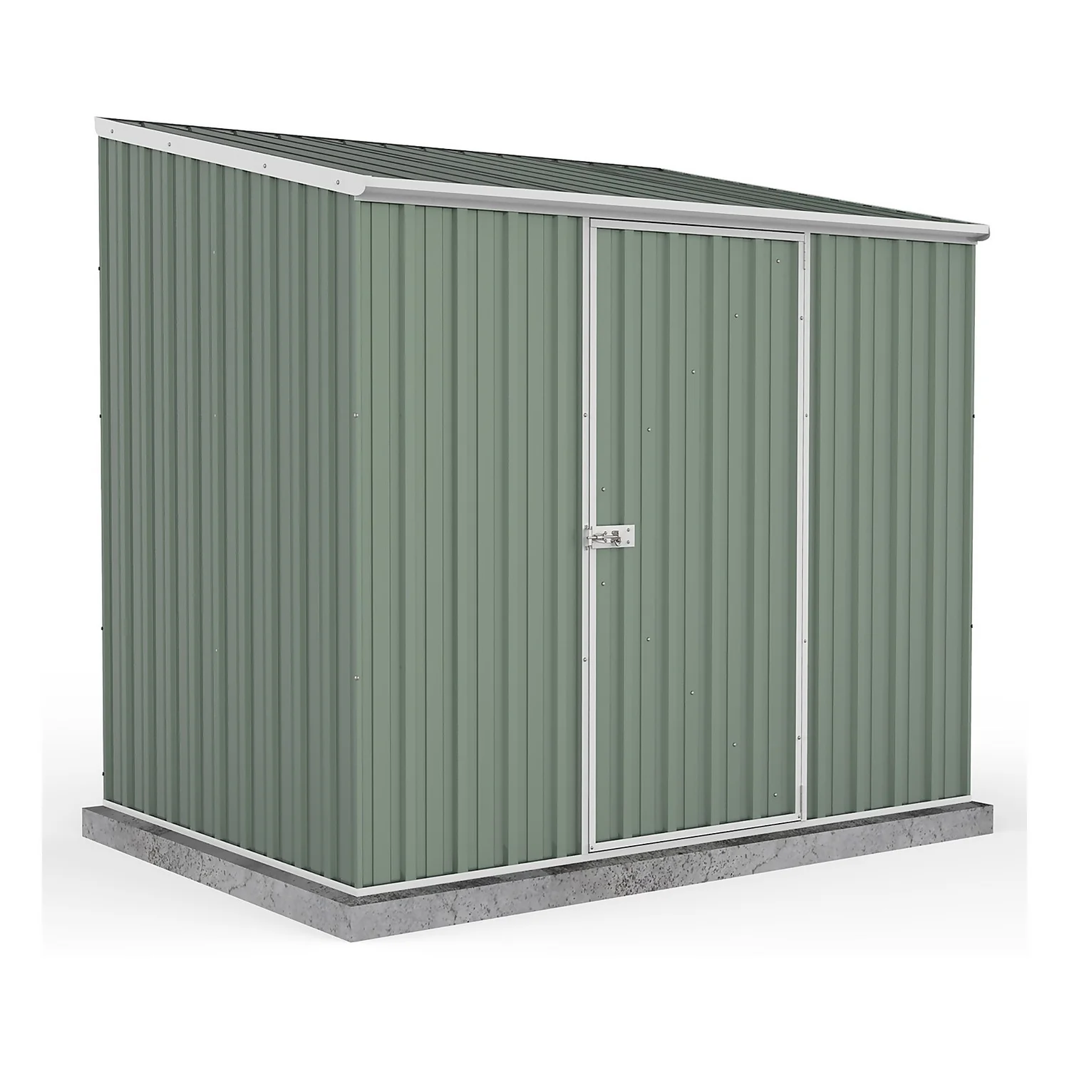 Absco 7.5 X 5ft Space Saver Metal Pent Shed - Green 3 Absco 7.5 X 5ft Space Saver Metal Pent Shed - Green