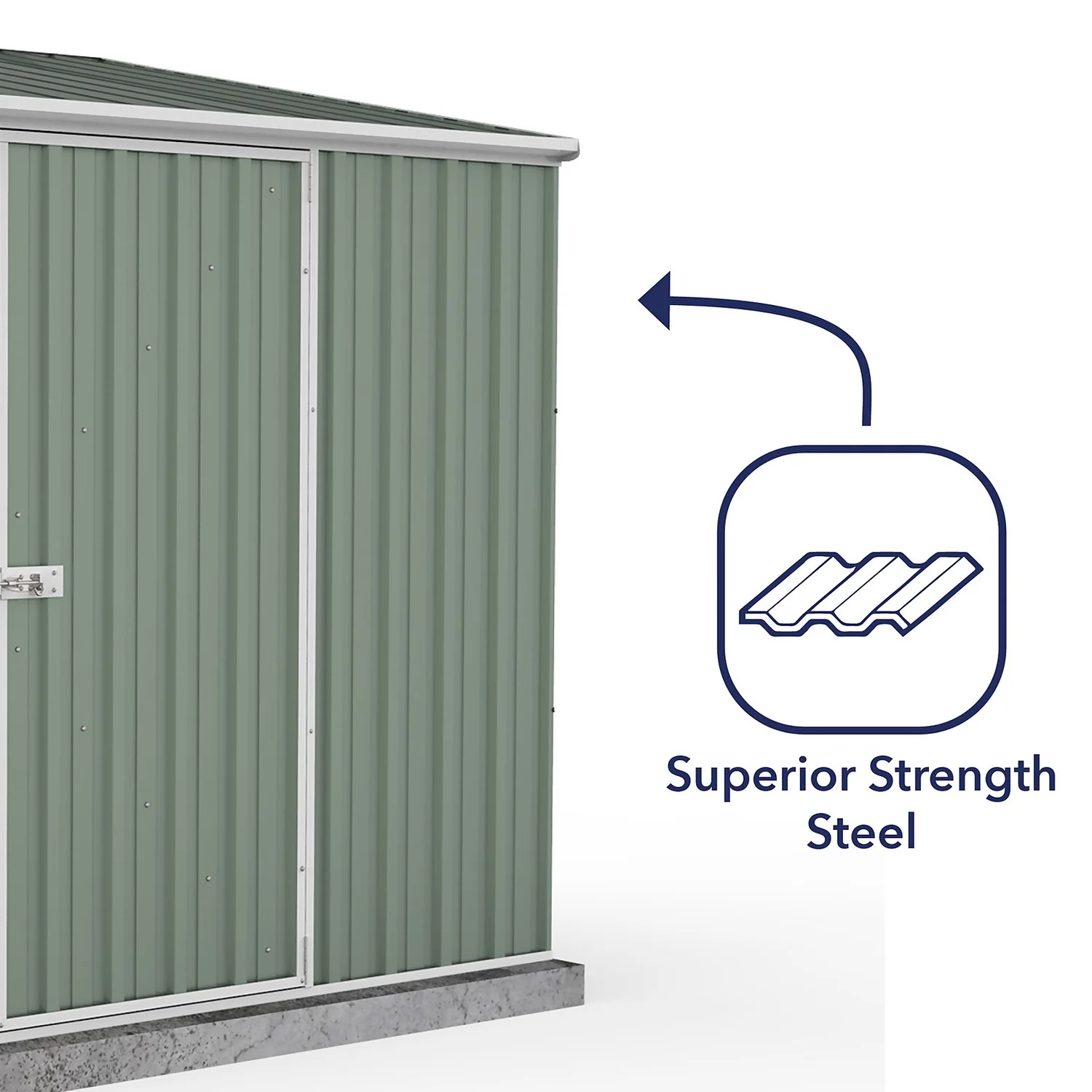 Absco 7.5 X 5ft Space Saver Metal Pent Shed - Green 9 Absco 7.5 X 5ft Space Saver Metal Pent Shed - Green - Image 7
