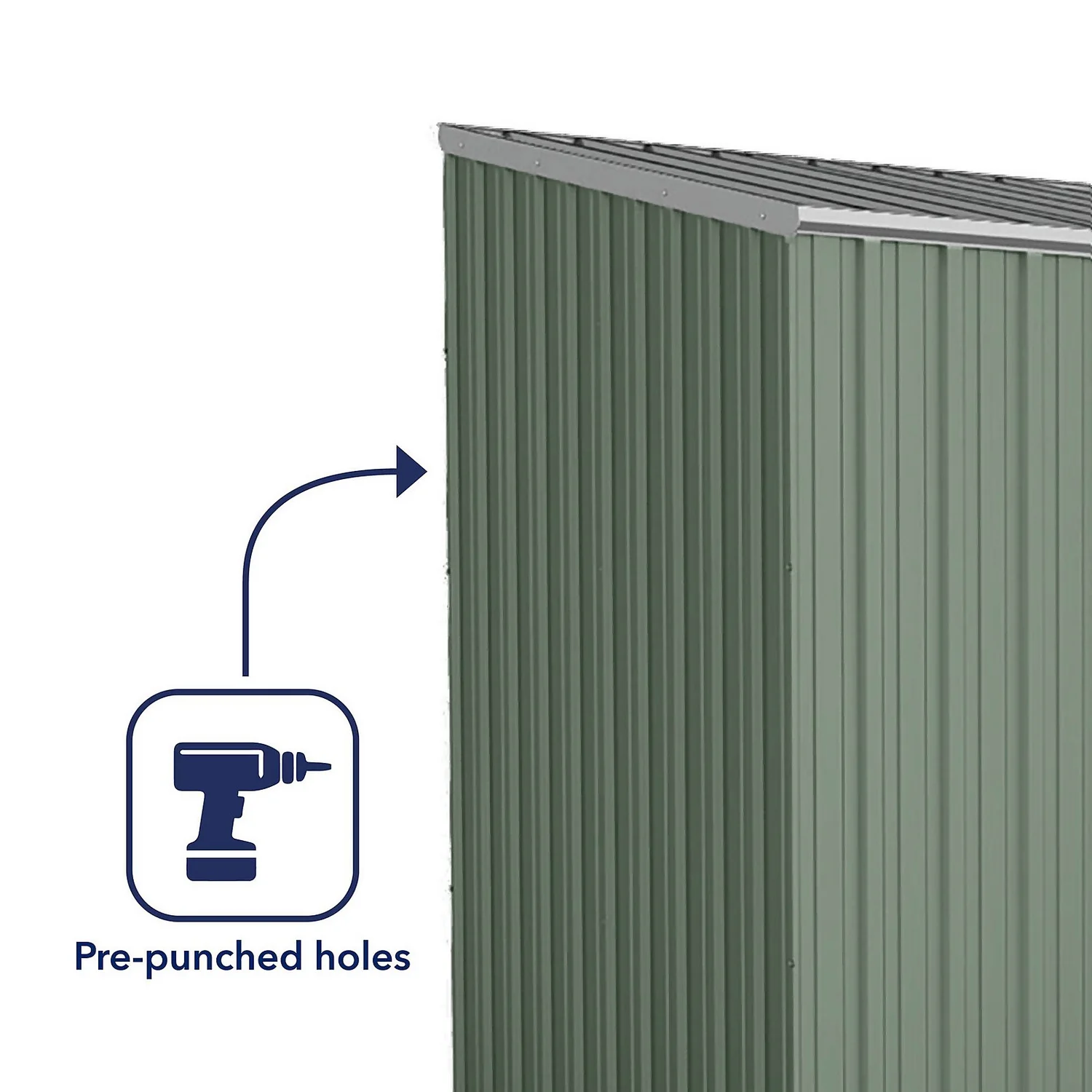 Absco 10 X 5ft Space Saver Metal Pent Shed - Green 8 Absco 10 X 5ft Space Saver Metal Pent Shed - Green - Image 6