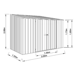Absco 10 X 5ft Space Saver Metal Pent Shed - Green 12 Absco 10 X 5ft Space Saver Metal Pent Shed - Green -Garden Care Shop 13440844 2124929185526291