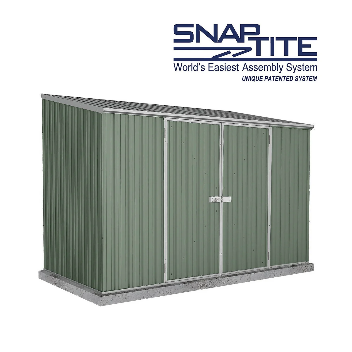 Absco 10 X 5ft Space Saver Metal Pent Shed - Green 10 Absco 10 X 5ft Space Saver Metal Pent Shed - Green - Image 8