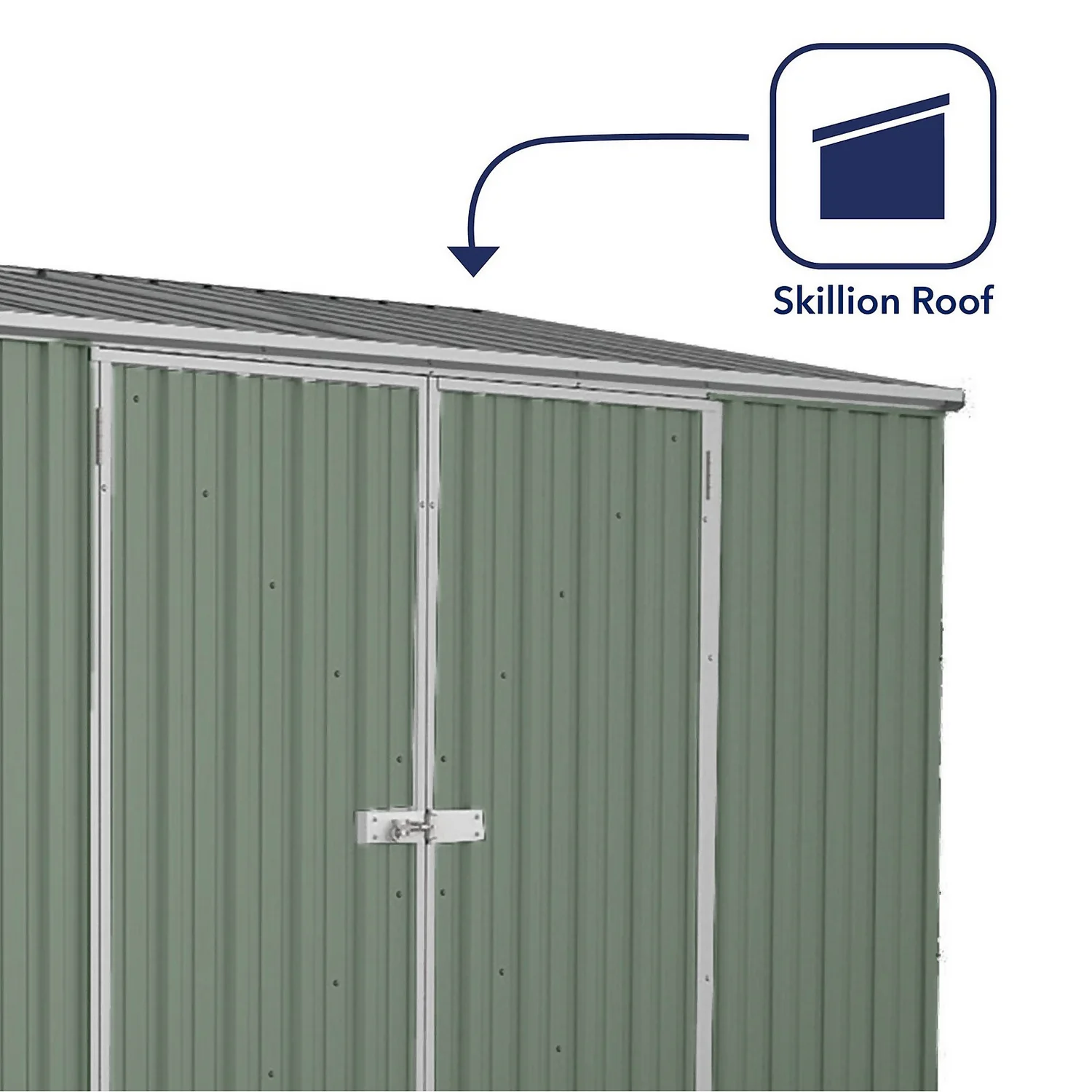 Absco 10 X 5ft Space Saver Metal Pent Shed - Green 6 Absco 10 X 5ft Space Saver Metal Pent Shed - Green - Image 4