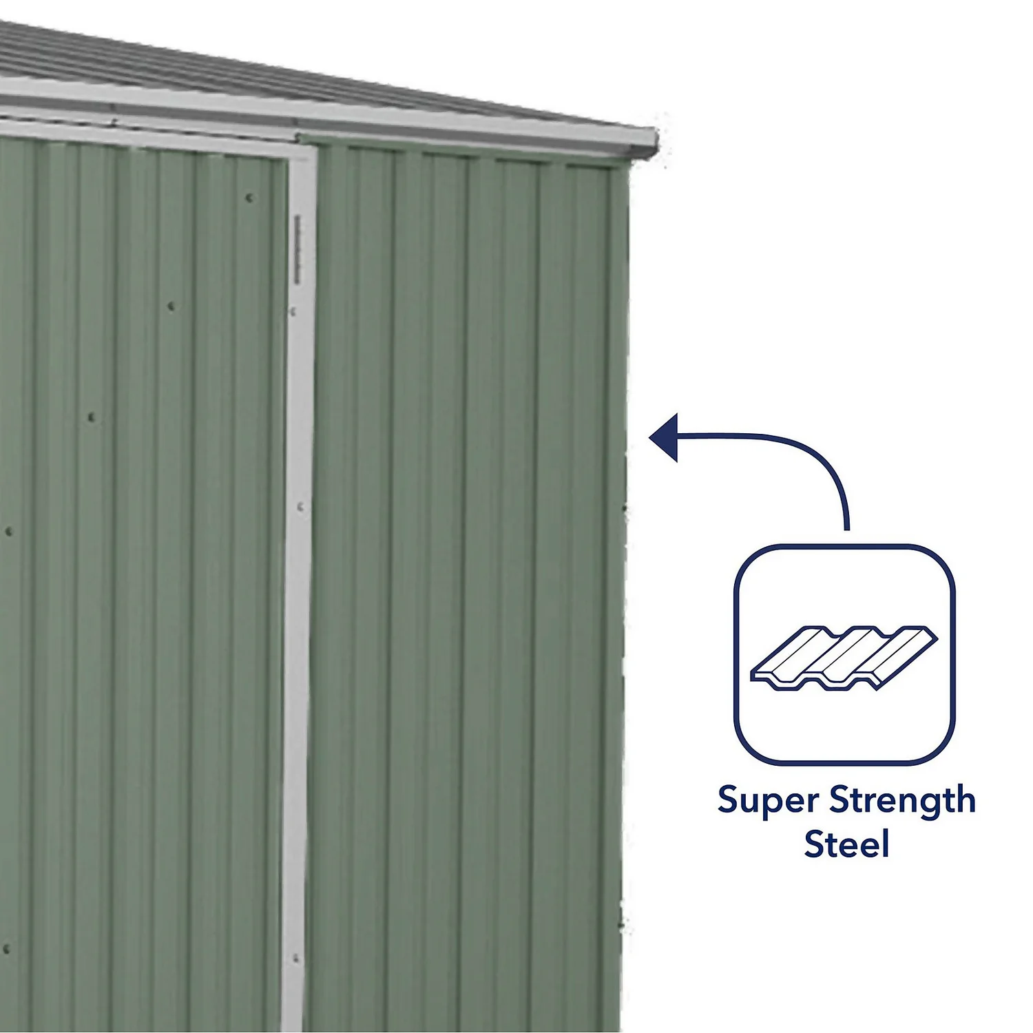 Absco 10 X 5ft Space Saver Metal Pent Shed - Green 9 Absco 10 X 5ft Space Saver Metal Pent Shed - Green - Image 7
