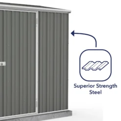 Absco 7.5 X 3ft Space Saver Metal Pent Shed - Grey 16 Absco 7.5 X 3ft Space Saver Metal Pent Shed - Grey -Garden Care Shop 13440845 1164929185785161