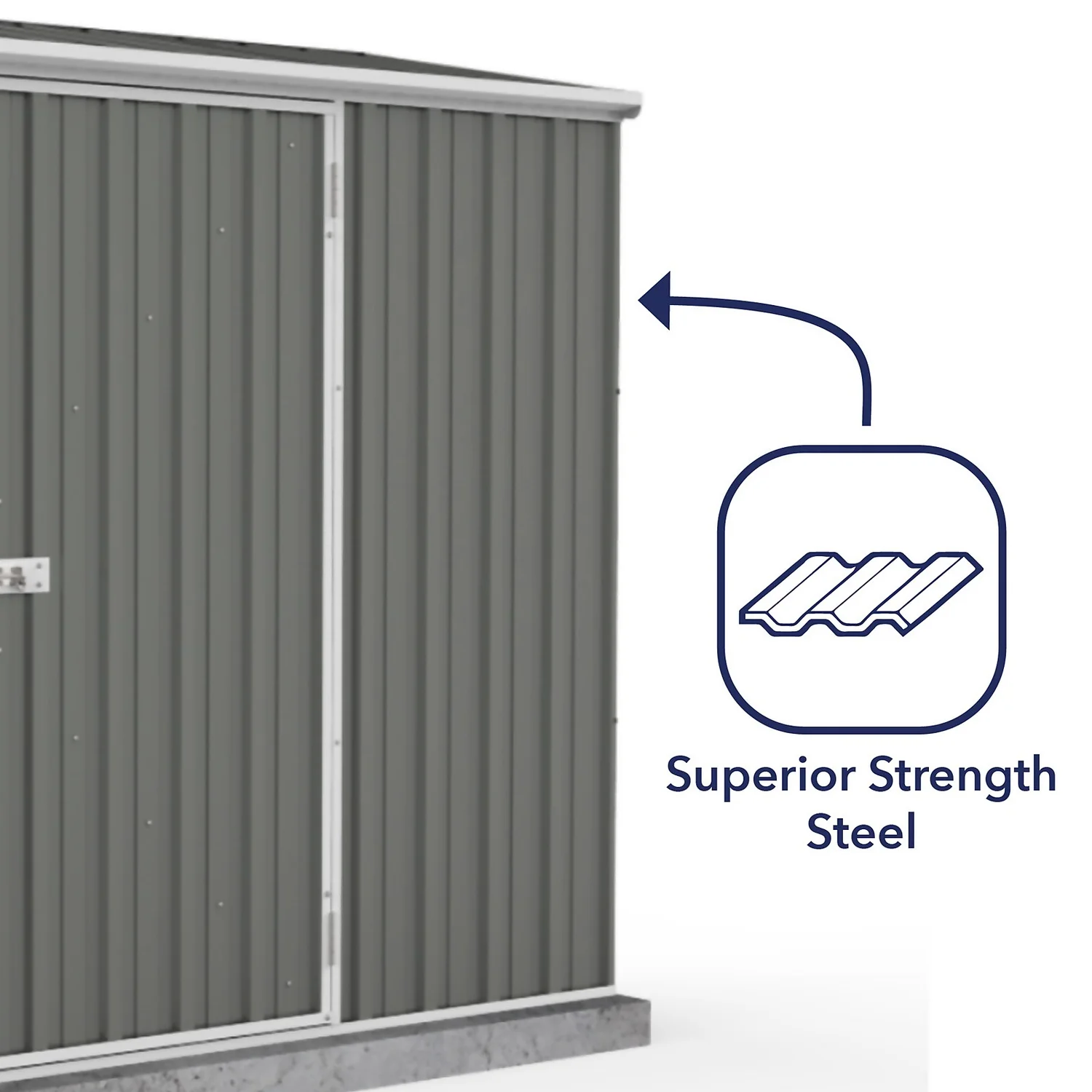 Absco 7.5 X 3ft Space Saver Metal Pent Shed - Grey 9 Absco 7.5 X 3ft Space Saver Metal Pent Shed - Grey - Image 7