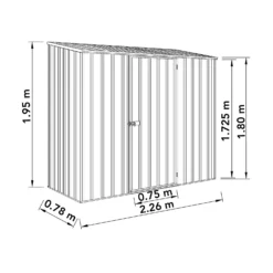 Absco 7.5 X 3ft Space Saver Metal Pent Shed - Grey 12 Absco 7.5 X 3ft Space Saver Metal Pent Shed - Grey -Garden Care Shop 13440845 1454929185564805