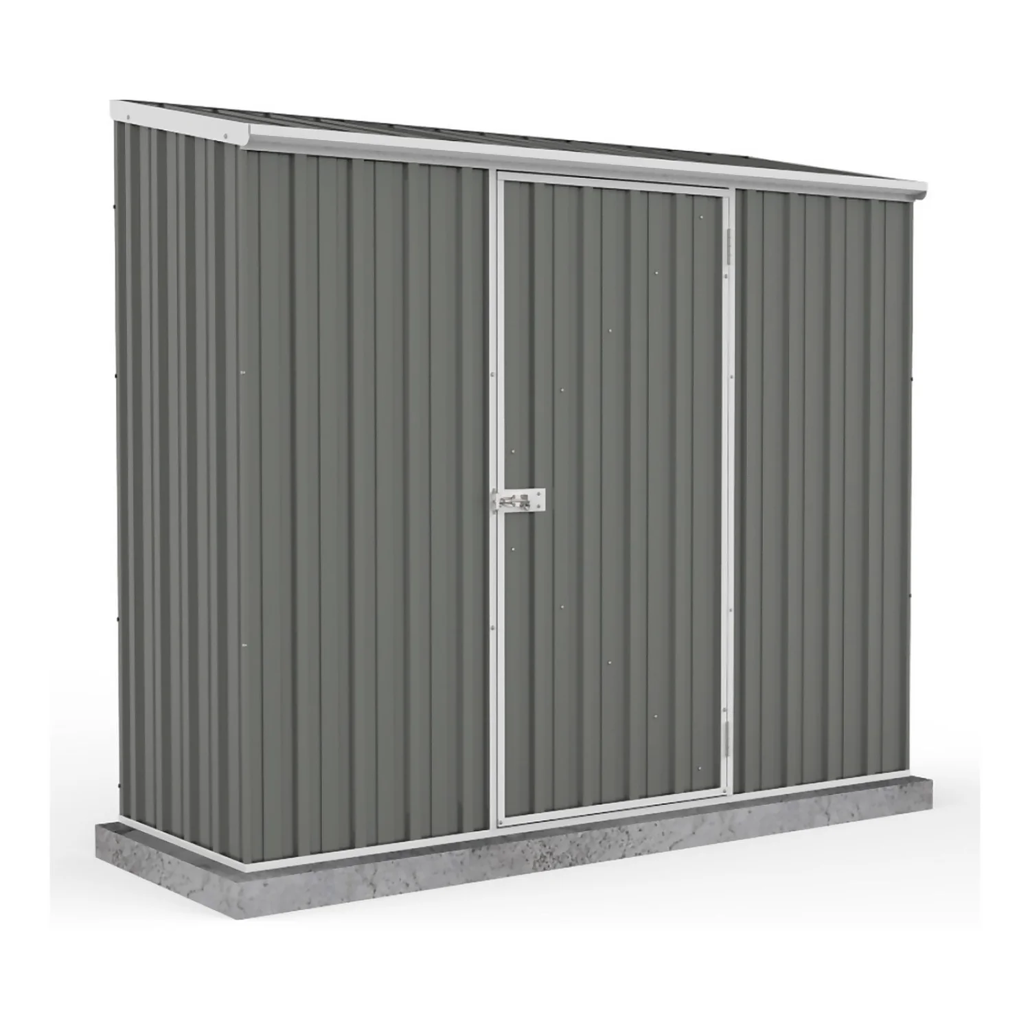 Absco 7.5 X 3ft Space Saver Metal Pent Shed - Grey 3 Absco 7.5 X 3ft Space Saver Metal Pent Shed - Grey