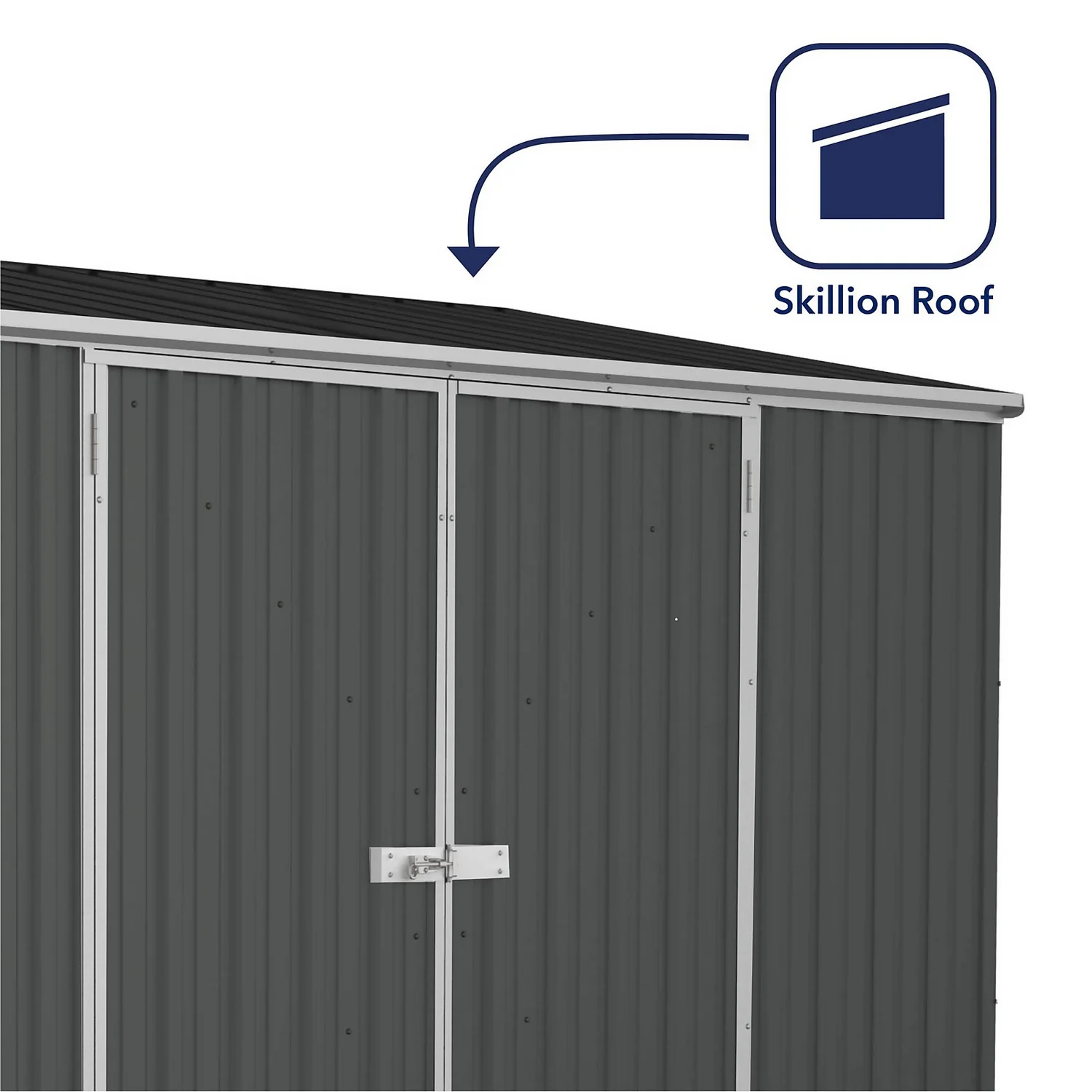 Absco 10 X 5ft Space Saver Metal Pent Shed - Dark Grey 6 Absco 10 X 5ft Space Saver Metal Pent Shed - Dark Grey - Image 4