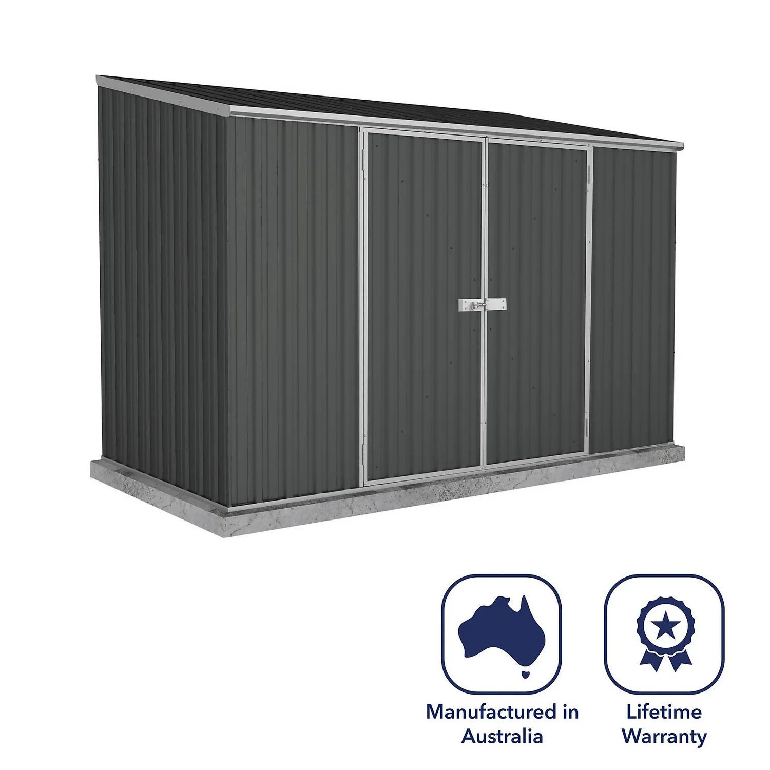 Absco 10 X 5ft Space Saver Metal Pent Shed - Dark Grey 10 Absco 10 X 5ft Space Saver Metal Pent Shed - Dark Grey - Image 8