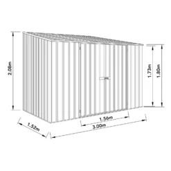 Absco 10 X 5ft Space Saver Metal Pent Shed - Dark Grey 13 Absco 10 X 5ft Space Saver Metal Pent Shed - Dark Grey -Garden Care Shop 13440849 1854929186015090